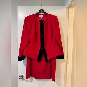 Renlyn vintage 1980s/90s Women's Red  power suit Jacket & Skirt Set size 18w